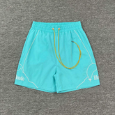 RHUDE Turquoise Racing Letter Shorts