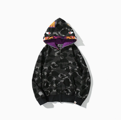 BAPE Shark Tiger Double-Hood Camo Hoodie