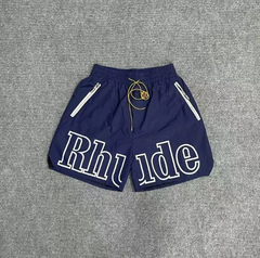 RHUDE Navy Racing Letter Track Shorts