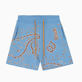 RHUDE Sky Blue Paisley Knit Shorts