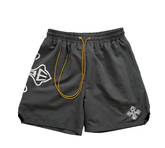 RHUDE Charcoal Geometric Logo Shorts