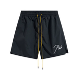 RHUDE Black Lightweight Nylon Logo Shorts