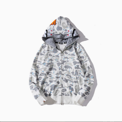 BAPE Frost Shark Double-Hood Zip Hoodie