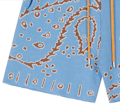 RHUDE Sky Blue Paisley Knit Shorts