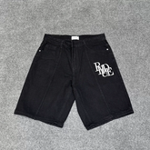 RHUDE Faded Black Logo Denim Shorts