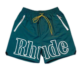 RHUDE Forest Green Racing Letter Shorts