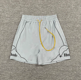RHUDE Light Gray Speed Letter Shorts