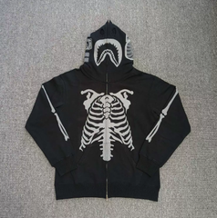 BAPE Skeleton Shark Bone Zip Hoodie