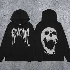 REVENGE Skull Back Graphic Pullover Hoodie