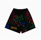 RHUDE Black Multicolor Bandana Jacquard Shorts