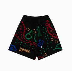 RHUDE Black Multicolor Bandana Jacquard Shorts