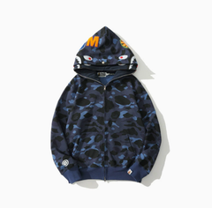 BAPE Azure Shark Camo Zip Hoodie