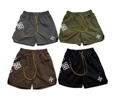 RHUDE Espresso Geometric Logo Shorts