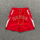 RHUDE Red Racing Typography Shorts