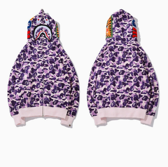 BAPE Lavender Shark Camo Zip Hoodie