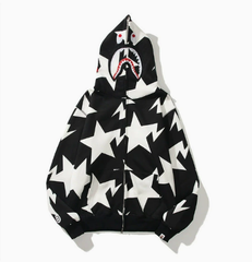 BAPE Star Print Shark Zip Hoodie