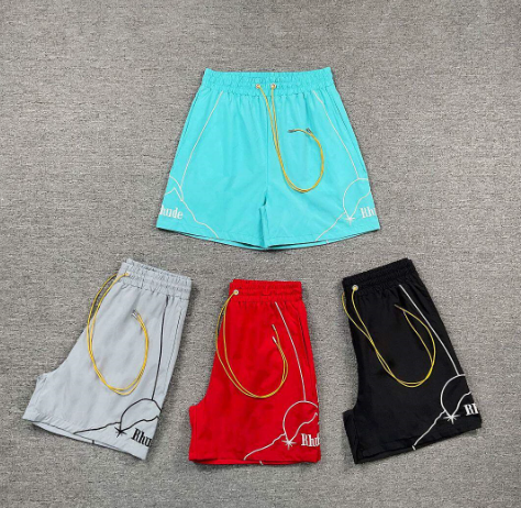 RHUDE Black Speed Letter Utility Shorts