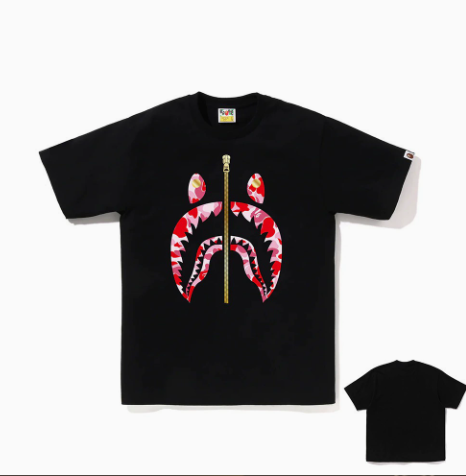BAPE Shark Zipper Graphic T-Shirt