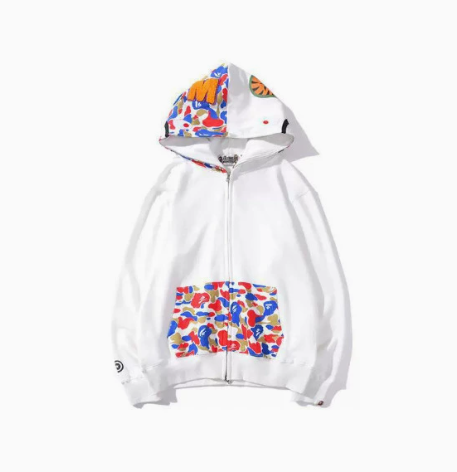 BAPE Multicolor Camo Shark Zip Hoodie