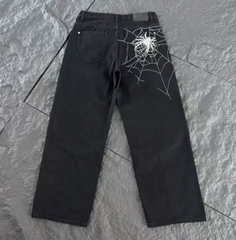 Derschutze Spiderweb Embroidery Straight-Leg Jeans