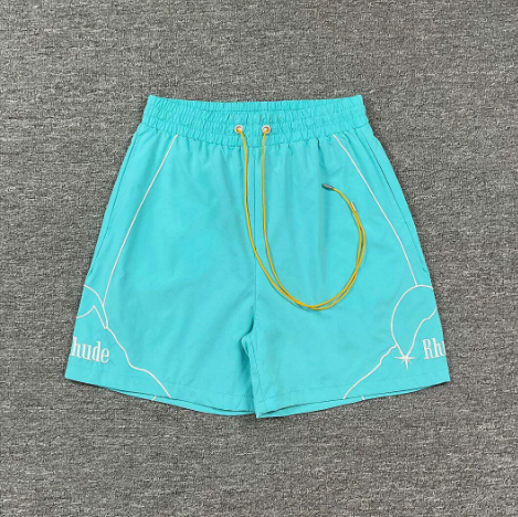 RHUDE Black Speed Letter Utility Shorts