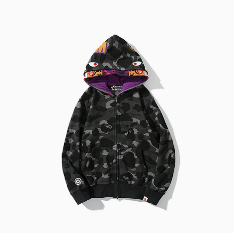 BAPE Shark Tiger Double-Hood Camo Hoodie
