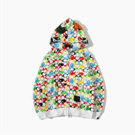 BAPE x MEDICOM TOY BE@RBRICK Shark Zip Hoodie
