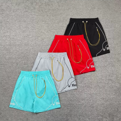 RHUDE Black Speed Letter Utility Shorts