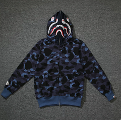 BAPE Navy Shark Camo Zip Hoodie