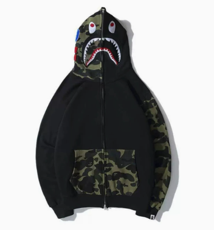 BAPE Camo Shark Zip Hoodie
