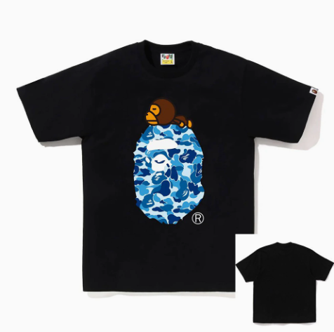 BAPE Blue Camo Big Ape Head with Milo T-Shirt
