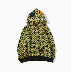 BAPE Dino Camo Shark Zip Hoodie