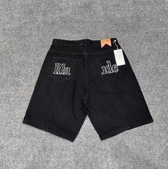 RHUDE Faded Black Logo Denim Shorts