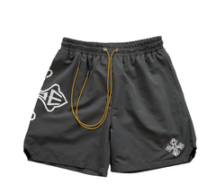 RHUDE Charcoal Geometric Logo Shorts