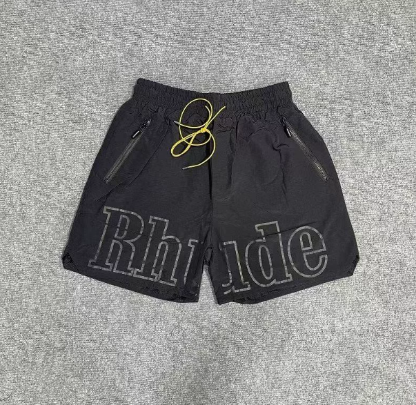 RHUDE Black Motorsport Graphic Shorts