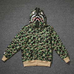BAPE Olive Shark Camo Full-Zip Hoodie