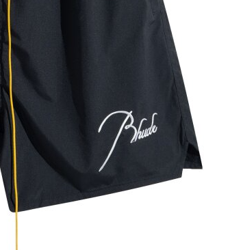 RHUDE Black Lightweight Nylon Logo Shorts