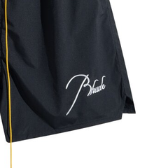 RHUDE Black Lightweight Nylon Logo Shorts