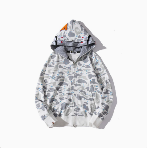 BAPE Frost Shark Double-Hood Zip Hoodie