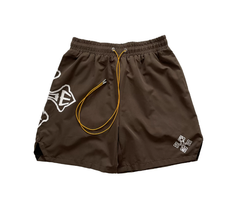 RHUDE Espresso Geometric Logo Shorts