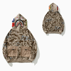 BAPE Sandstone Shark Camo Hoodie