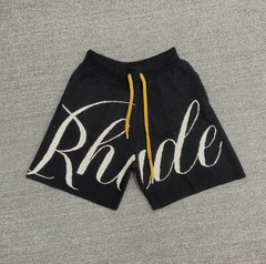 RHUDE Black Wool-Blend Script Knit Shorts