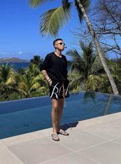 RHUDE Black Wool-Blend Script Knit Shorts