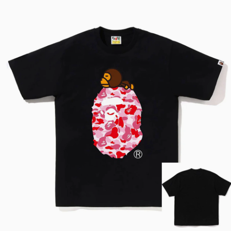 BAPE Pink Camo Big Ape Head with Milo T-Shirt