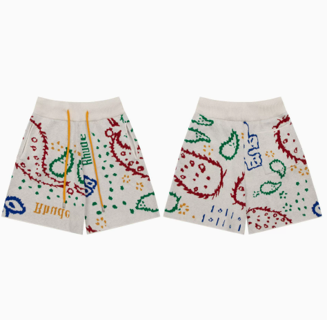 RHUDE Morant Paisley Intarsia Knit Shorts