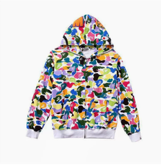 BAPE Rainbow Camo Shark Zip Hoodie