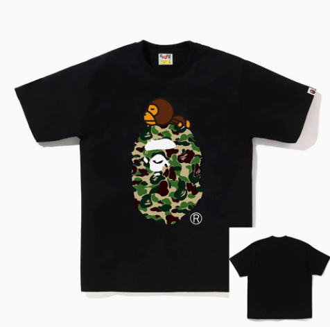 BAPE Green Camo Big Ape Head with Milo T-Shirt