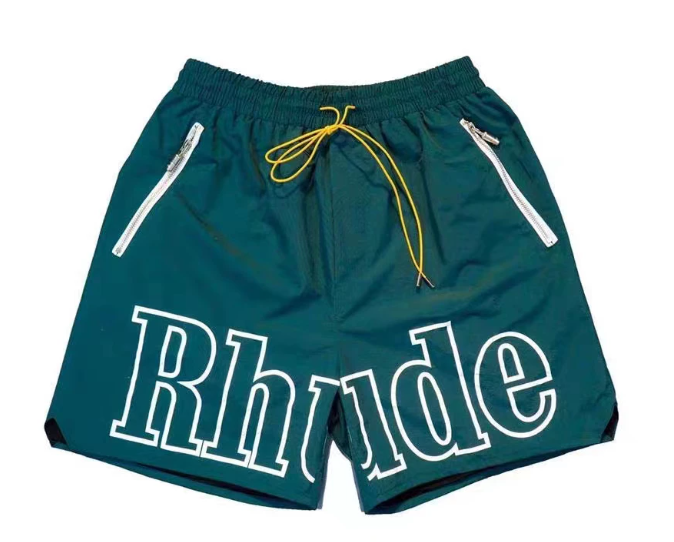RHUDE Forest Green Racing Letter Shorts