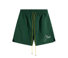 RHUDE Forest Green Nylon Logo Shorts