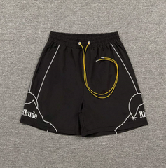 RHUDE Black Speed Letter Utility Shorts